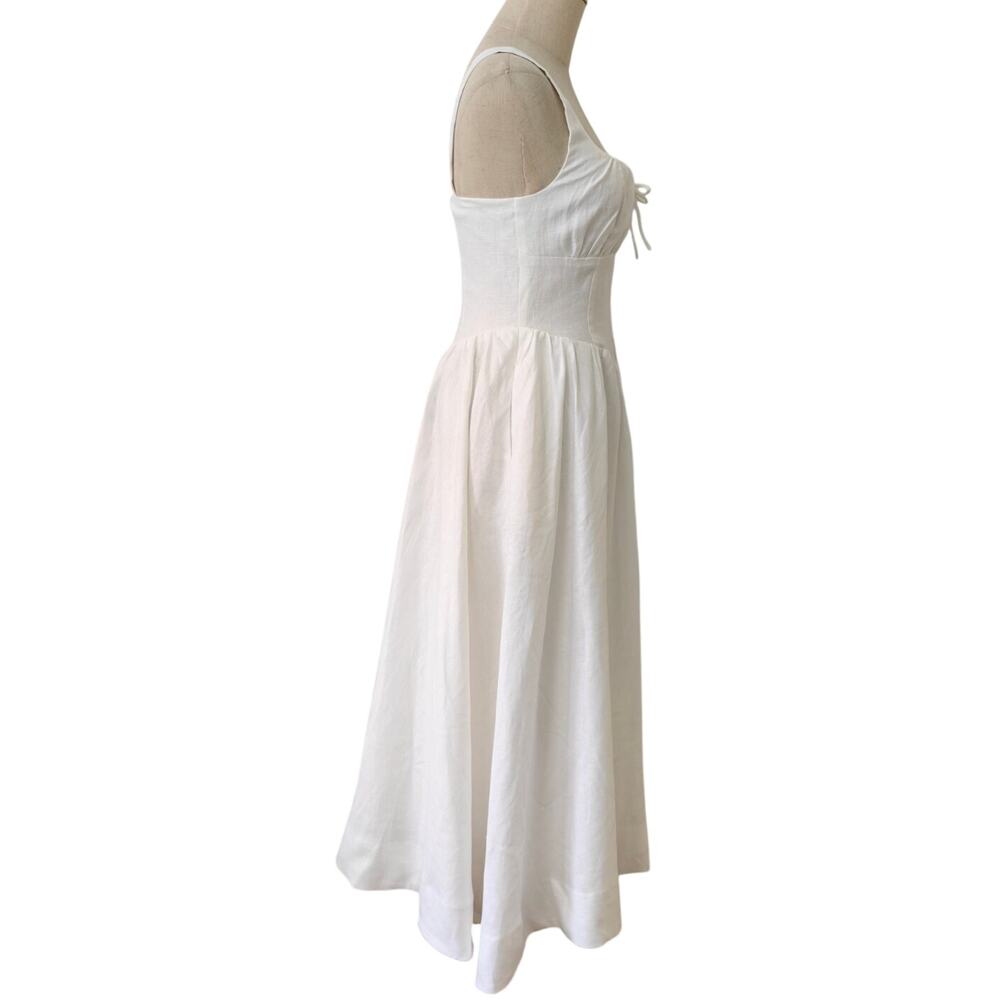Reformation White Balia Linen Dress US 6 - Picture 9 of 13